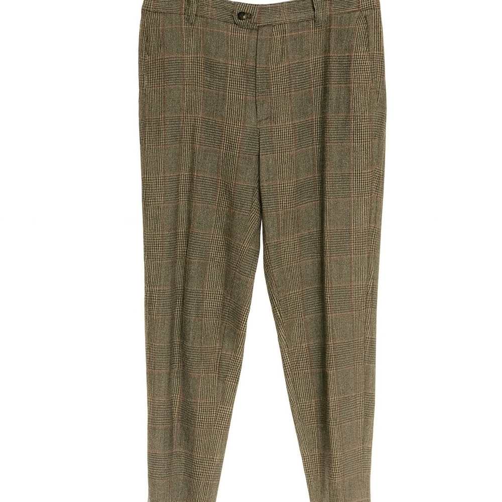 Men's Tapered Plaid Trousers